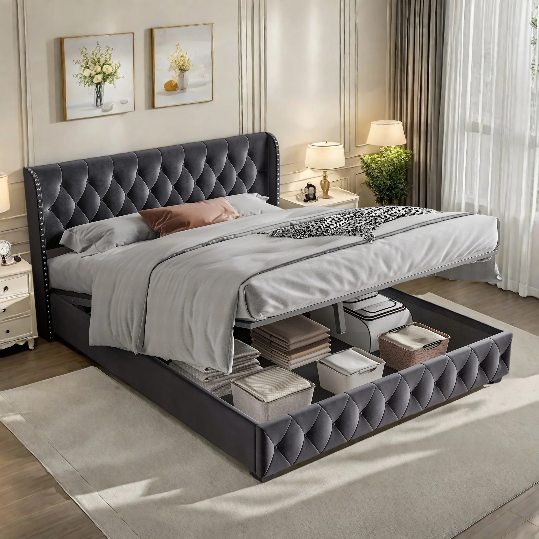 Odense Luxury Velvet Bed – 140 x 200 cm - Image 4