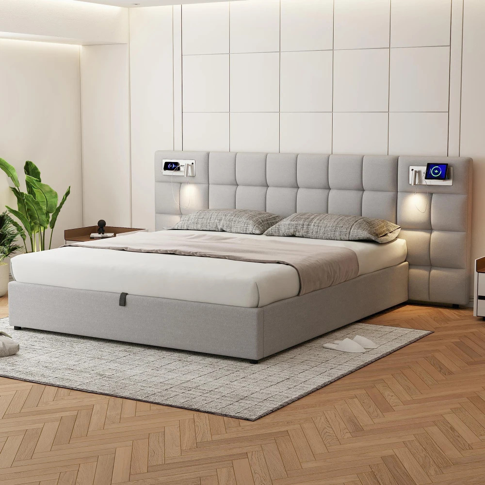 Taastrup Double Bed 180x200 cm, LED Lighting and USB-C - Image 5