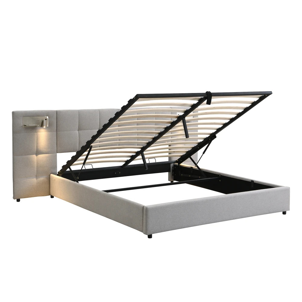 Taastrup Double Bed 180x200 cm, LED Lighting and USB-C - Image 7