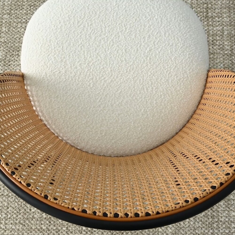 Cassia B22 – Modern Chair with Rattan Backrest - Image 2