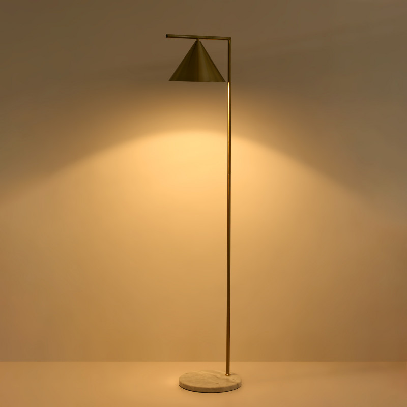 Ålesund Floor Lamp – Marble Base with Gold Finish - Image 4