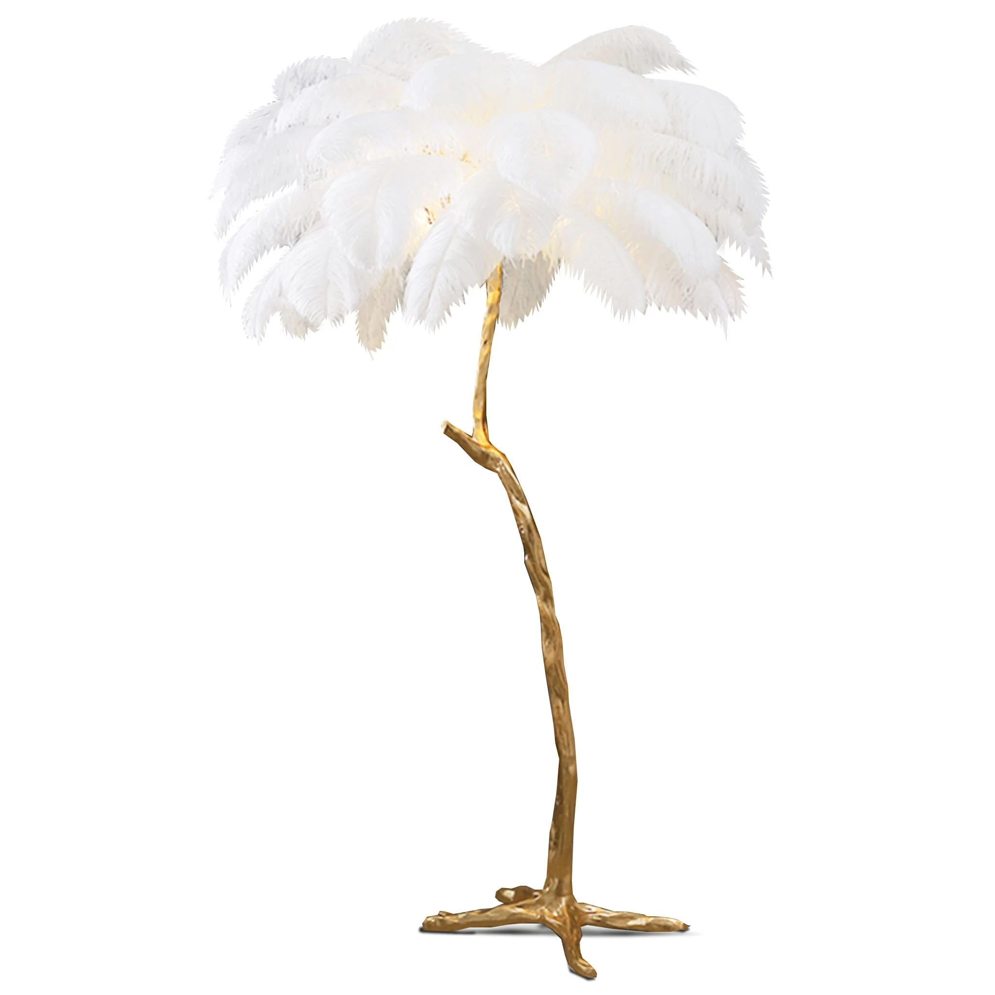Amèlie Floor Lamp 170 cm – Feather Lamp with Copper Base - Image 3