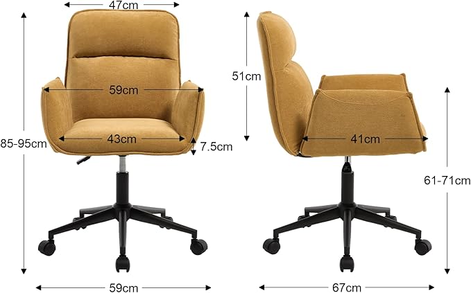 Östermalm Office Chair – Mustard - Image 3