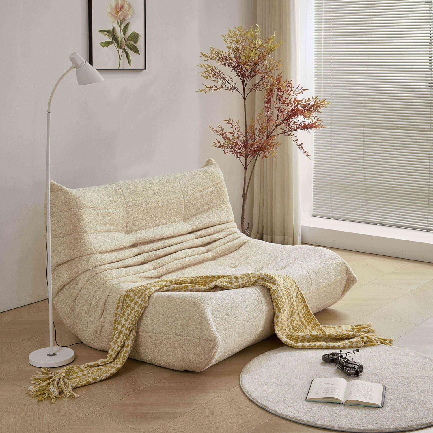 Stavanger 2-Seater Sofa – Beige Bouclé, Scandinavian Comfort