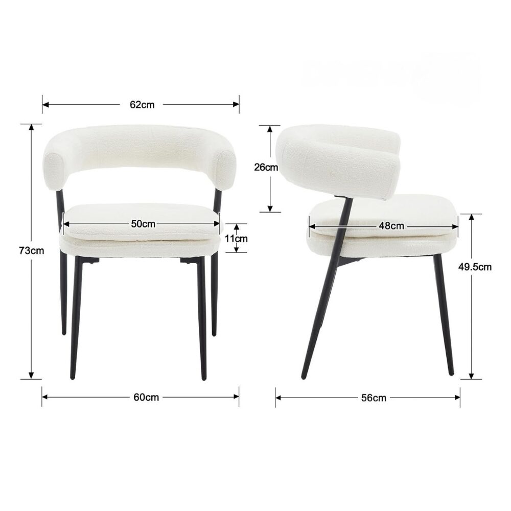 Djursholm White Dining Chair – 2 Pack - Image 4