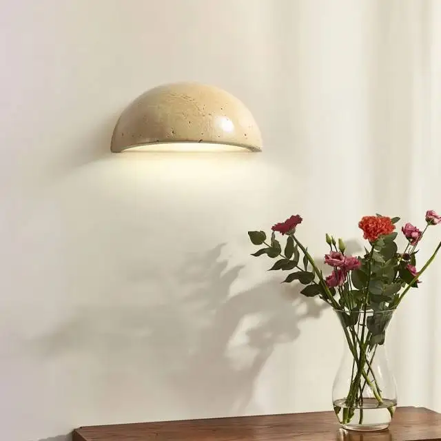 Kjerstad – Travertine Half-Moon Wall Lamp - Image 2