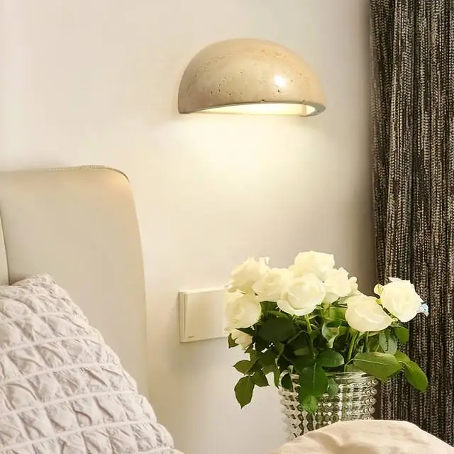 Kjerstad – Travertine Half-Moon Wall Lamp - Image 3