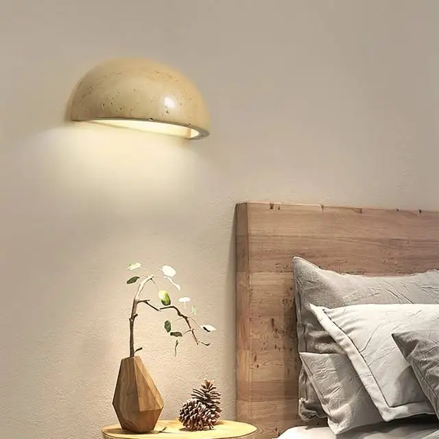 Kjerstad – Travertine Half-Moon Wall Lamp - Image 4